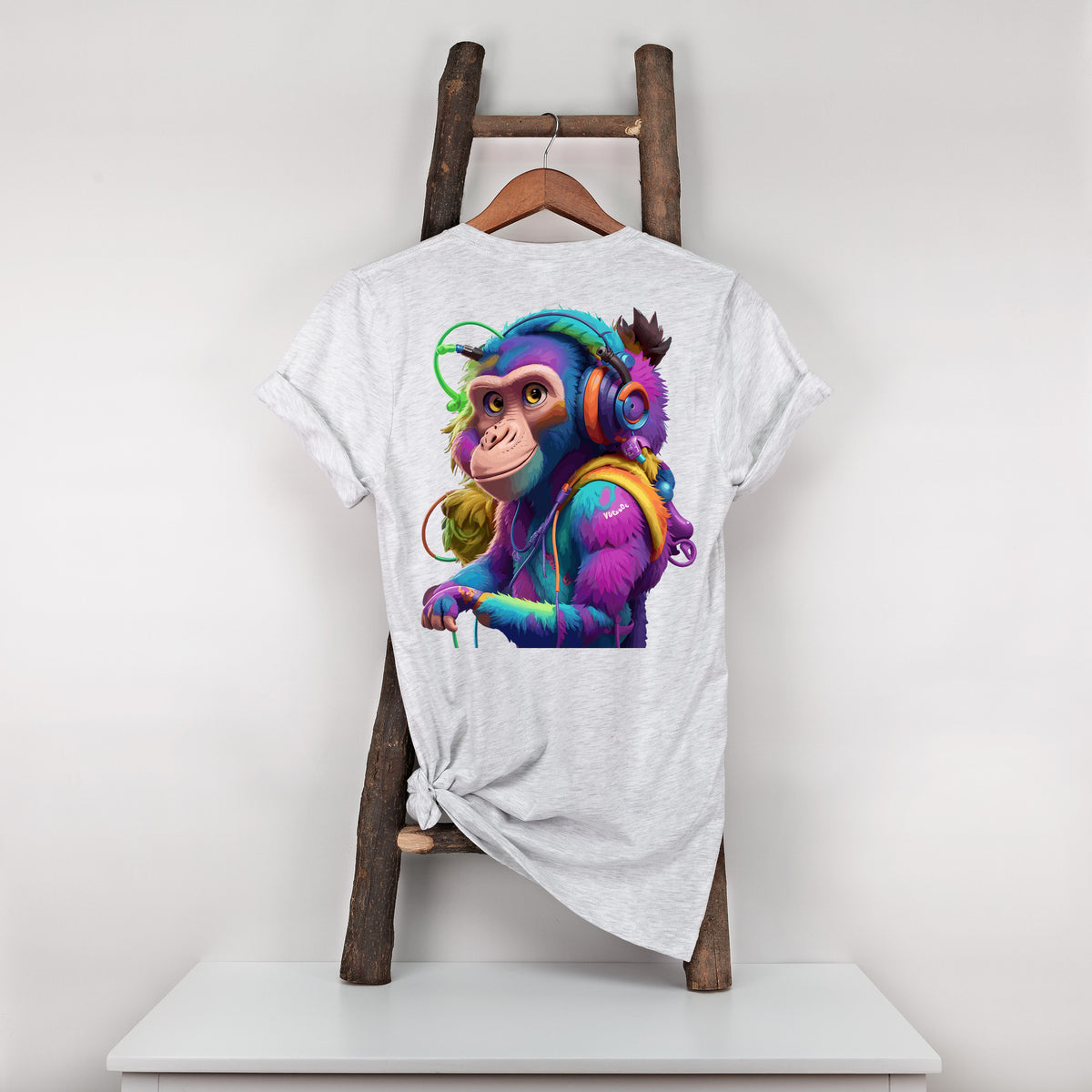 Monkey Cool Headphones T-Shirt, Unisex