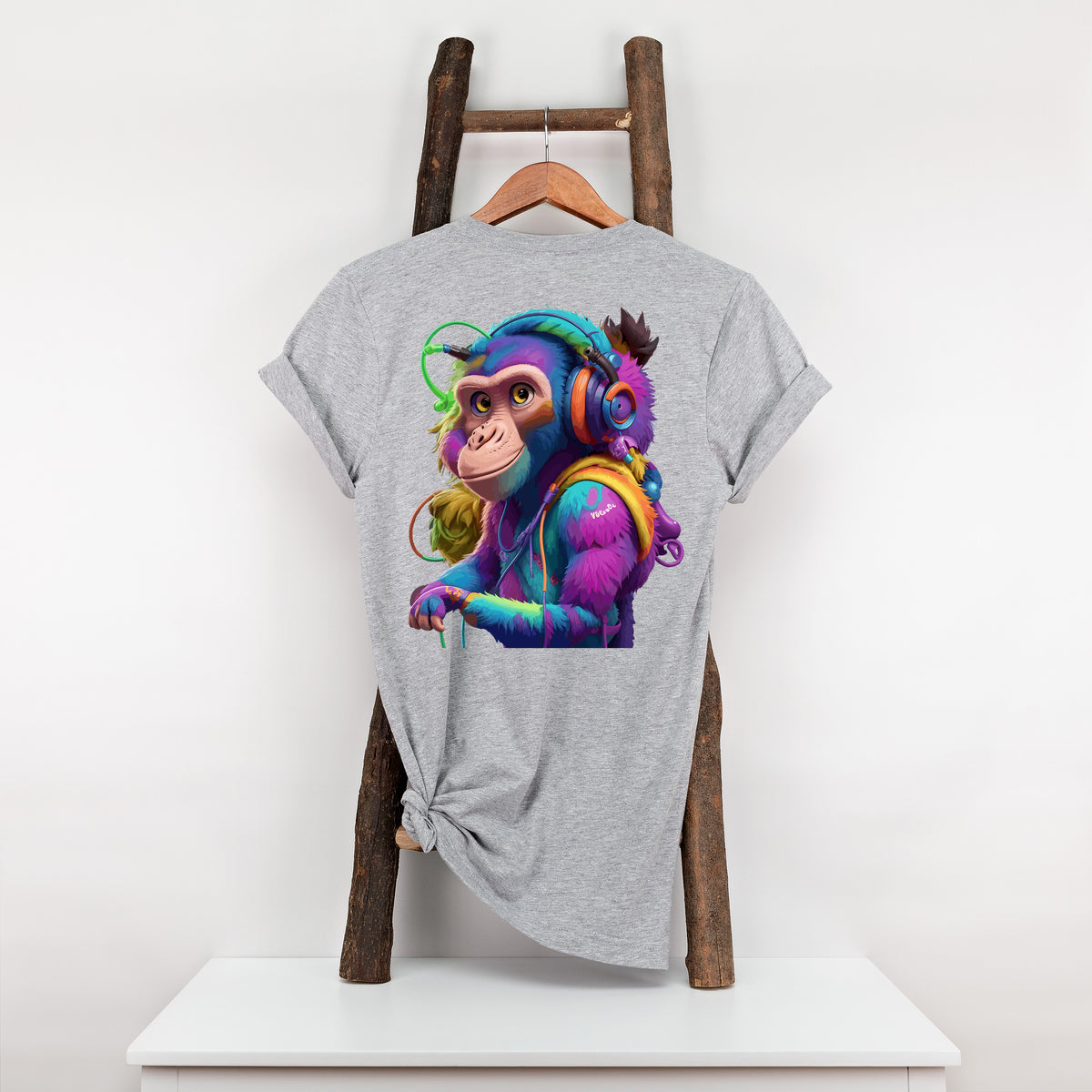 Monkey Cool Headphones T-Shirt, Unisex