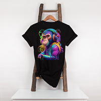 Monkey Cool Headphones T-Shirt, Unisex