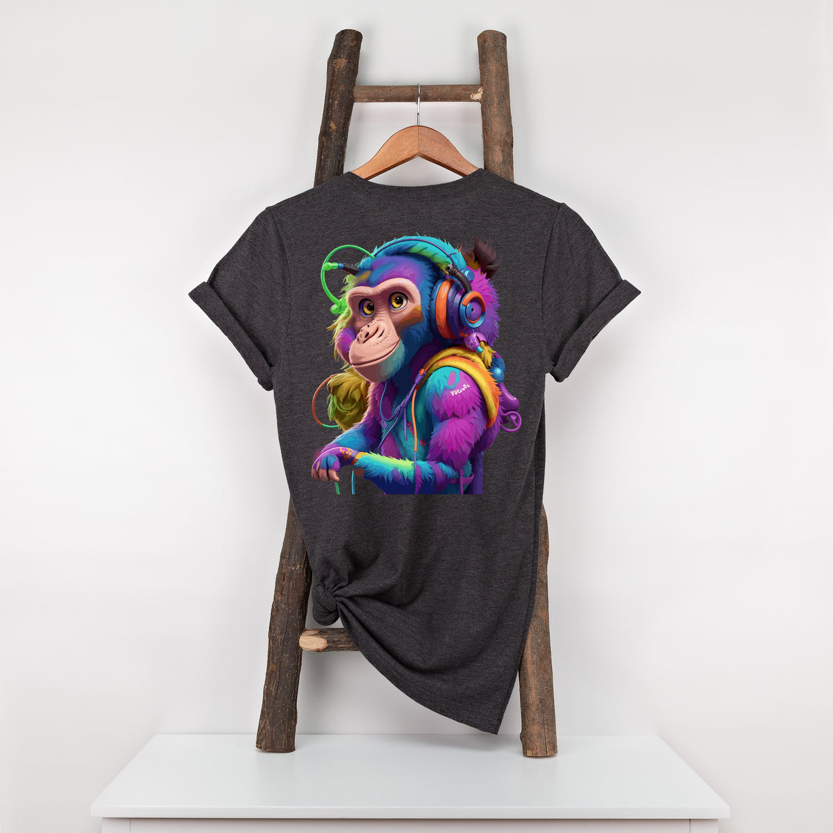 Monkey Cool Headphones T-Shirt, Unisex