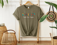 Teacher Teach Love Inspire T-Shirt, Unisex