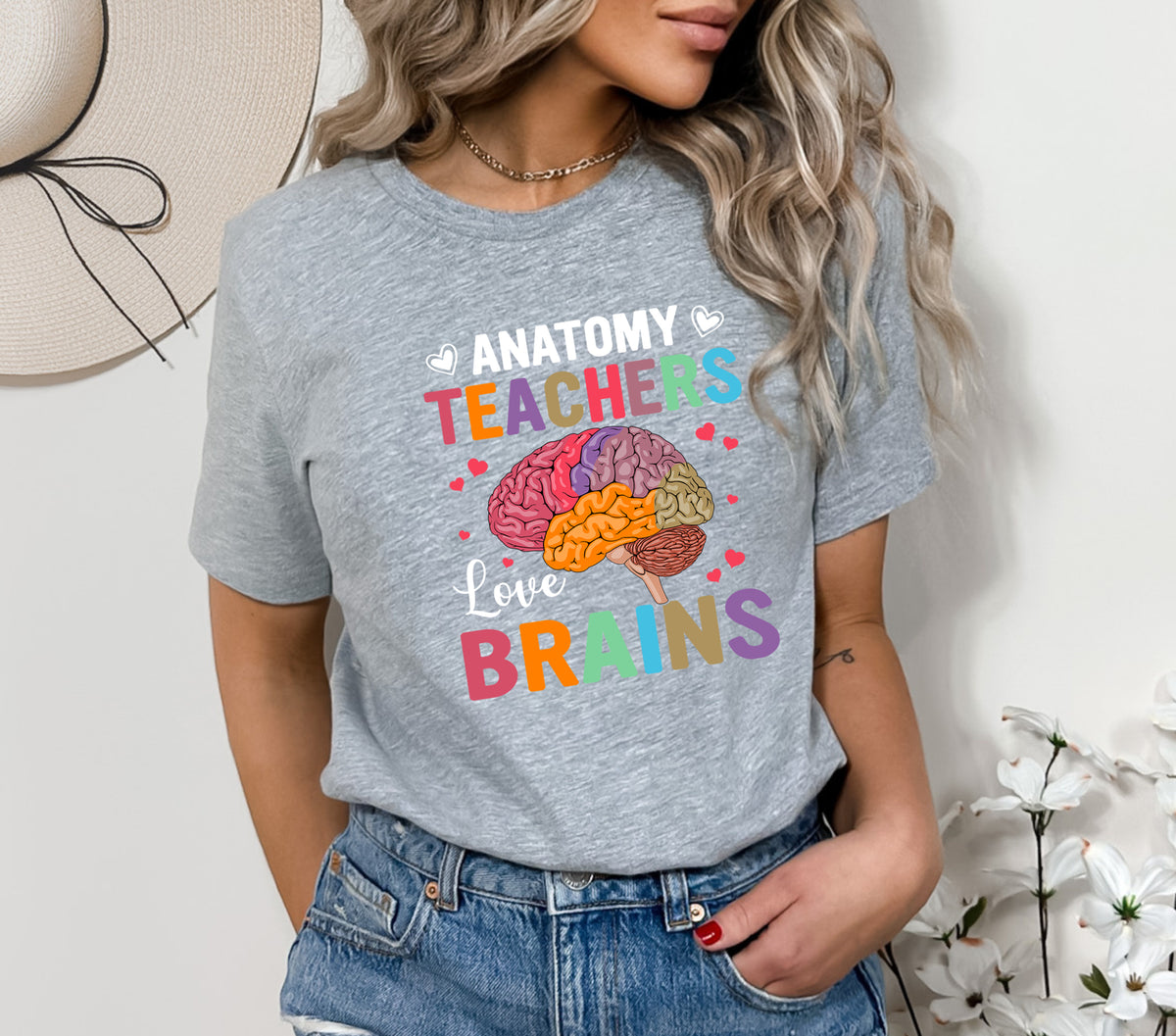 Teacher Love brains T-Shirt, Unisex