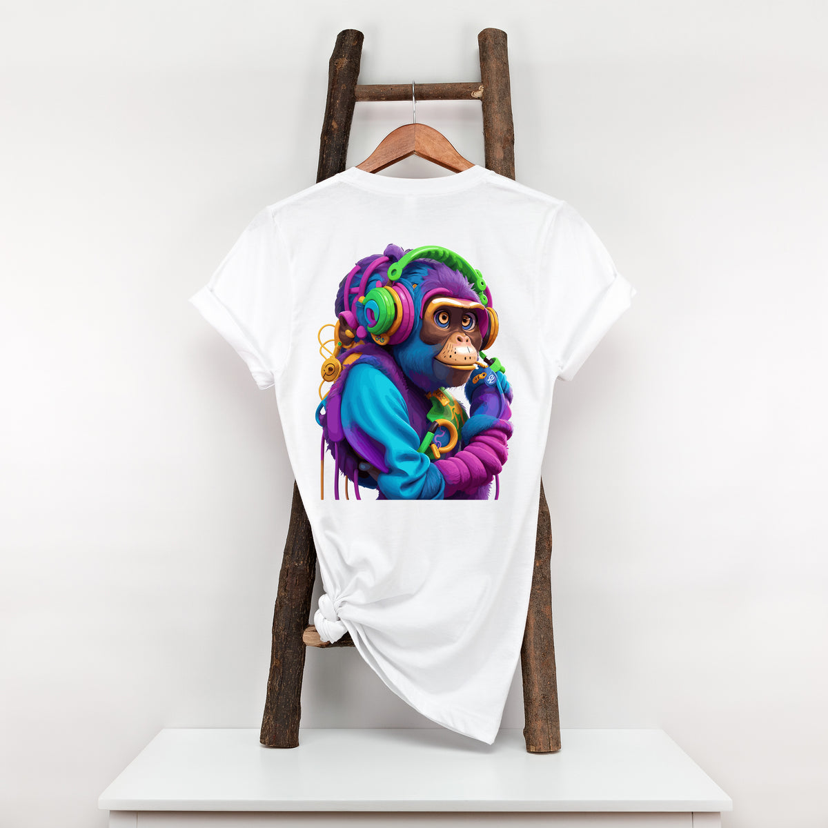 Monkey Headphones T-Shirt, Unisex