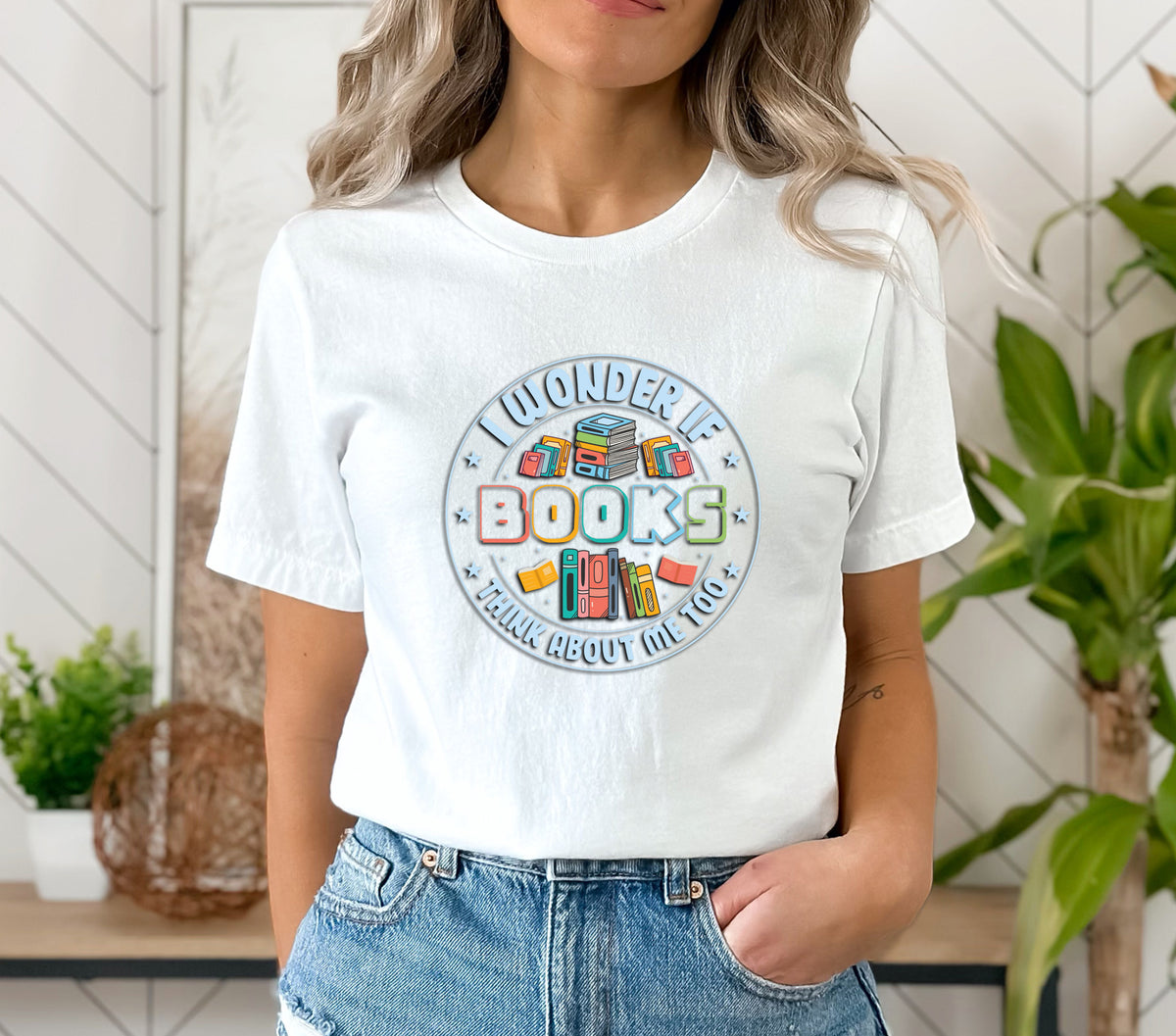 Wonder If Books Think About Me Too T-Shirt, Unisex