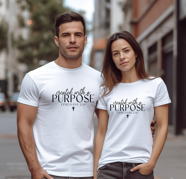 Created With A Purpose T-Shirt, Christian, Unisex