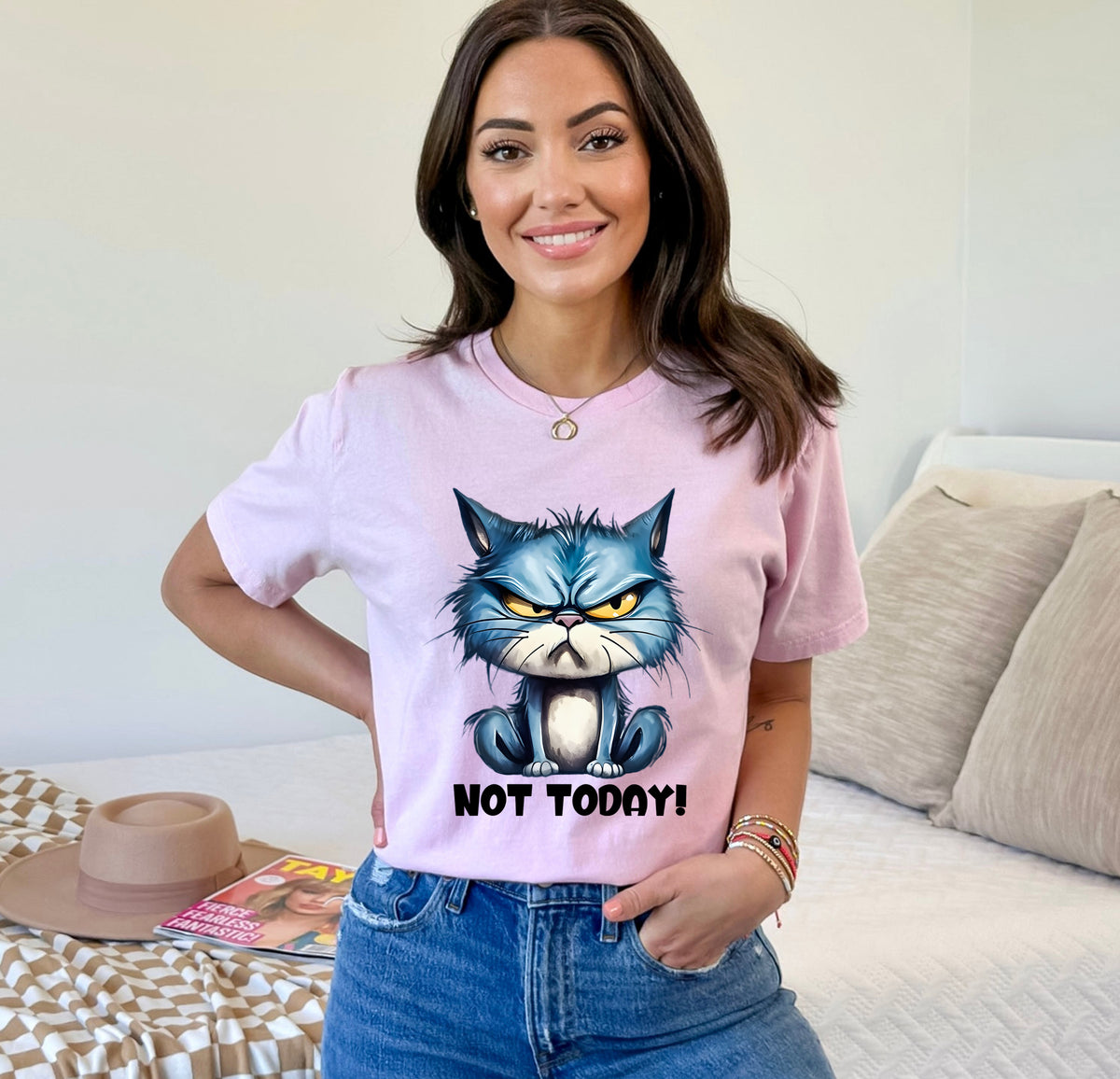 Not Today Cat, Unisex T-shirt